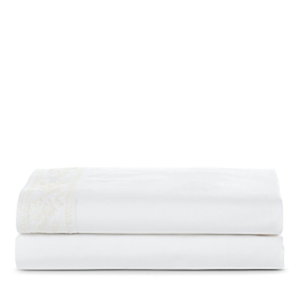 Ralph Lauren Katrine White King Flat & Fitted Sheet Set